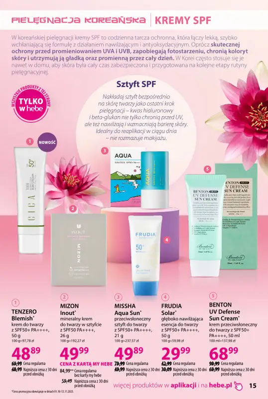 Hebe - gazetka promocyjna Korea i Japonia, rytuały piękna od środy 01.10 do piątku 31.10 - strona 15