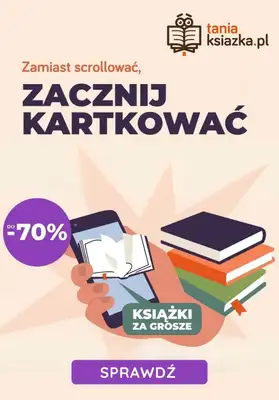 taniaksiazka.pl - gazetka promocyjna Do -70% na wybrane książki od środy 01.10 do poniedziałku 13.10