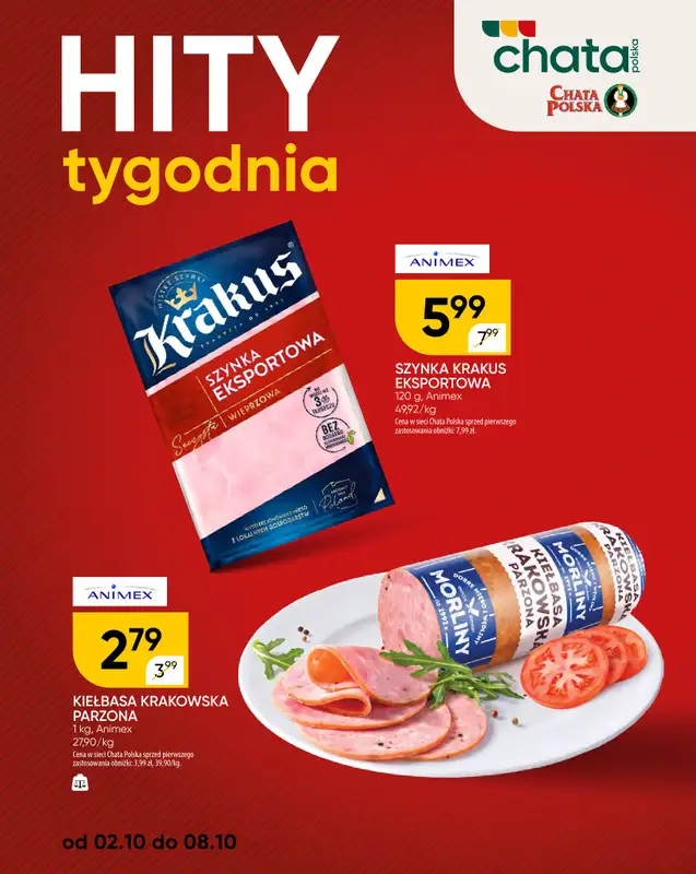 Chata Polska - gazetka promocyjna Hity tygodnia od czwartku 02.10 do środy 08.10 - strona 2