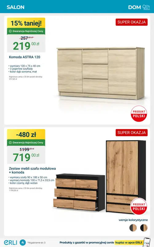 Erli - gazetka promocyjna TOP OKAZJE – meble i aranżacja wnętrz! od czwartku 02.10 do niedzieli 12.10 - strona 4
