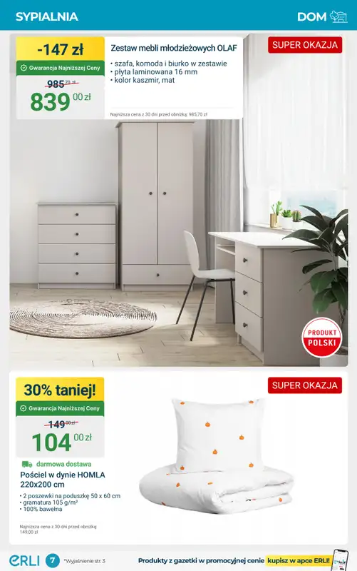 Erli - gazetka promocyjna TOP OKAZJE – meble i aranżacja wnętrz! od czwartku 02.10 do niedzieli 12.10 - strona 7