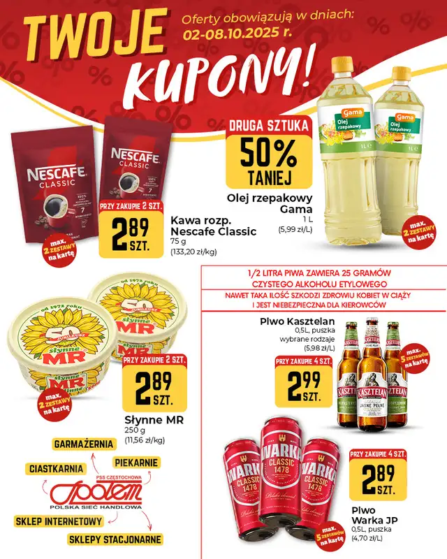 Społem Częstochowa - gazetka promocyjna Plakaty promocyjne od czwartku 02.10 do środy 08.10 - strona 2