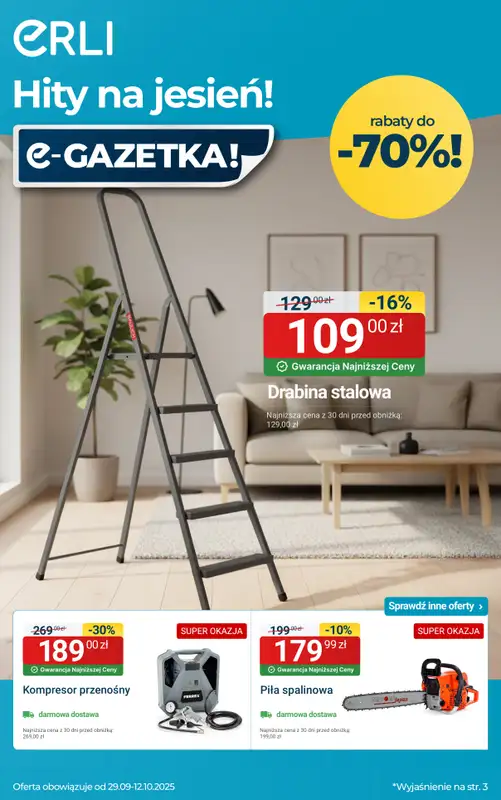 Erli - gazetka promocyjna Hity cenowe – narzędzia, warsztat i ogród! od soboty 04.10 do niedzieli 12.10