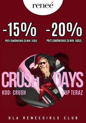 Renee - gazetka promocyjna -15% lub -20% rabatu z KODEM! od środy 01.10 do piątku 03.10
