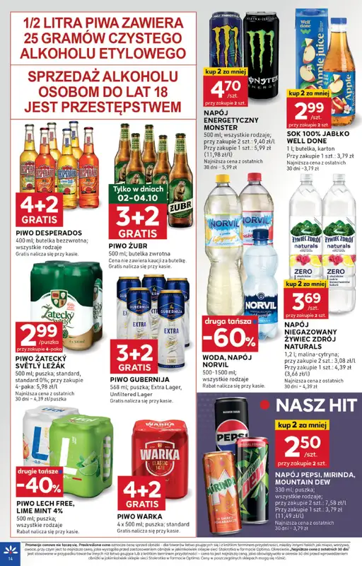 Stokrotka - gazetka promocyjna Gazetka Optima od czwartku 02.10 do środy 08.10 - strona 14