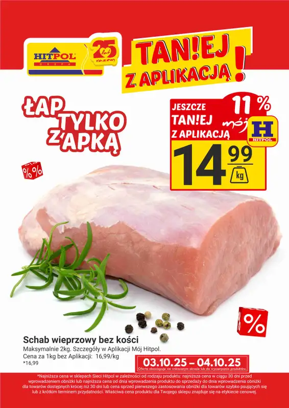 Hitpol - gazetka promocyjna Taniej z Aplikacją Mój Hitpol! od piątku 03.10 do soboty 04.10
