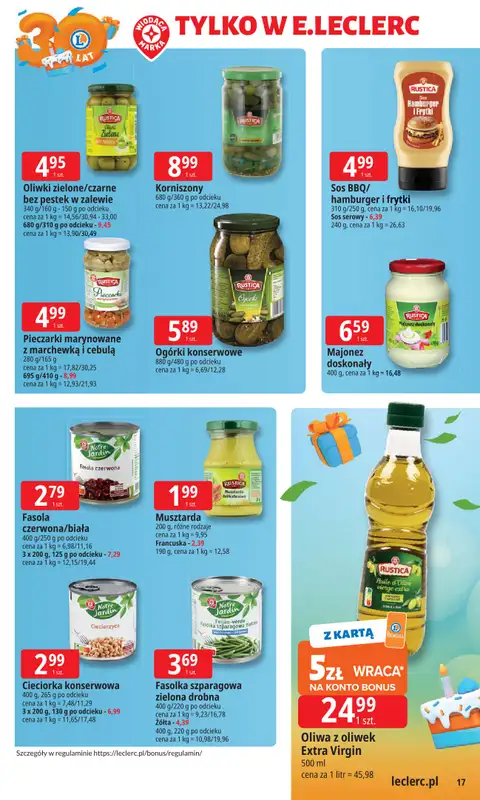 Leclerc - gazetka promocyjna Oferta E.Leclerc I 30 lat najlepszych wyborów od poniedziałku 06.10 do poniedziałku 13.10 - strona 17