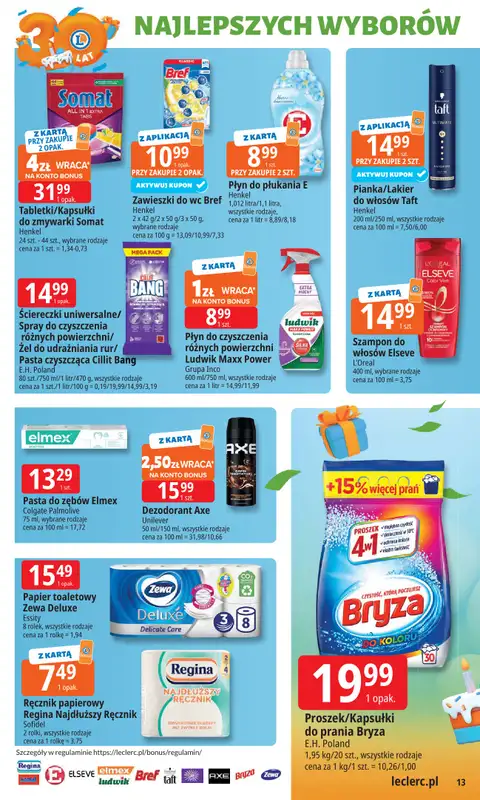 Leclerc - gazetka promocyjna Oferta E.Leclerc I 30 lat najlepszych wyborów od poniedziałku 06.10 do poniedziałku 13.10 - strona 13