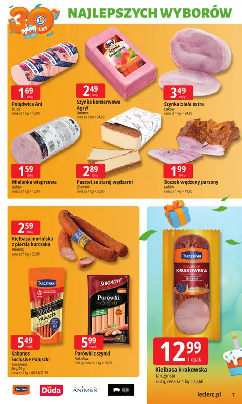 Leclerc - gazetka promocyjna Oferta E.Leclerc I 30 lat najlepszych wyborów od poniedziałku 06.10 do poniedziałku 13.10 - strona 7