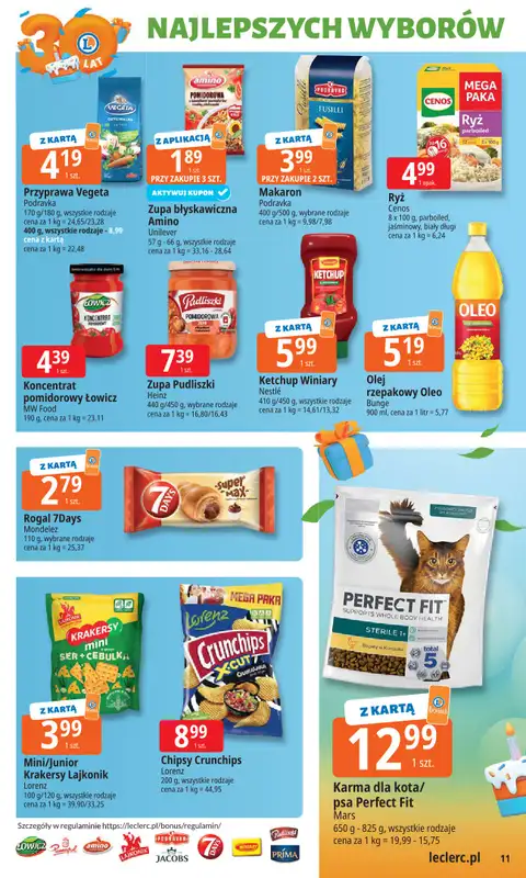 Leclerc - gazetka promocyjna Oferta E.Leclerc I 30 lat najlepszych wyborów od poniedziałku 06.10 do poniedziałku 13.10 - strona 11