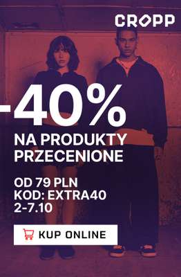 Cropp - gazetka promocyjna -40% na produkty przecenione od czwartku 02.10 
