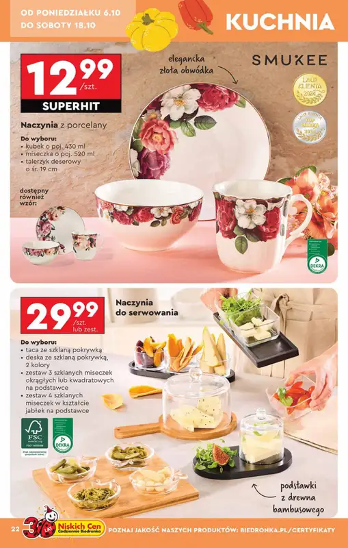 Biedronka - gazetka promocyjna Okazje tygodnia od 6.10 od poniedziałku 06.10 do środy 22.10 - strona 22