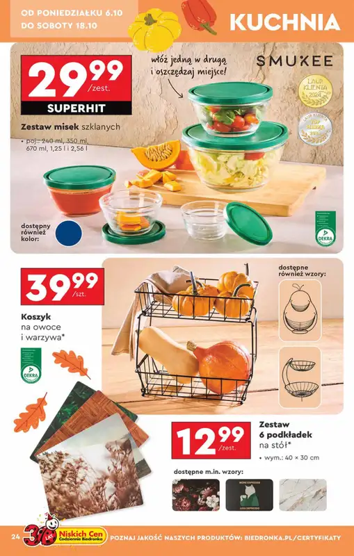 Biedronka - gazetka promocyjna Okazje tygodnia od 6.10 od poniedziałku 06.10 do środy 22.10 - strona 24