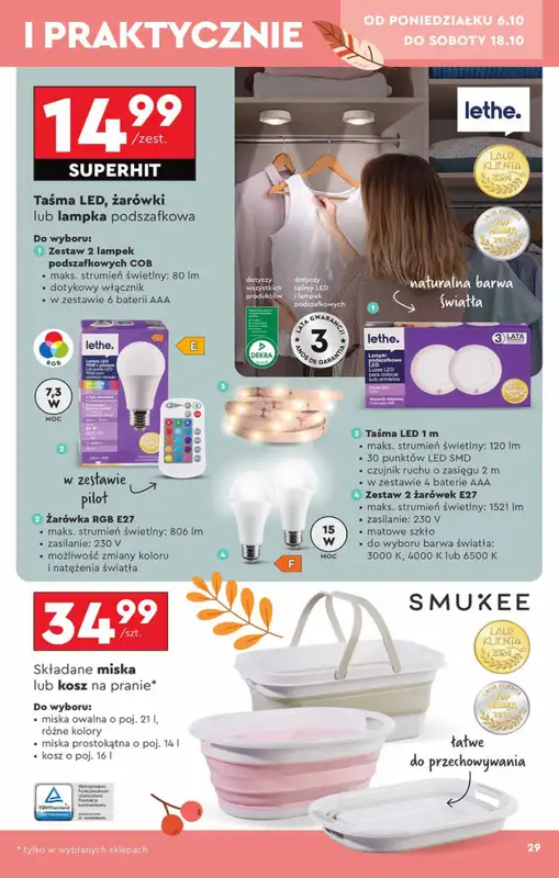 Biedronka - gazetka promocyjna Okazje tygodnia od 6.10 od poniedziałku 06.10 do środy 22.10 - strona 29