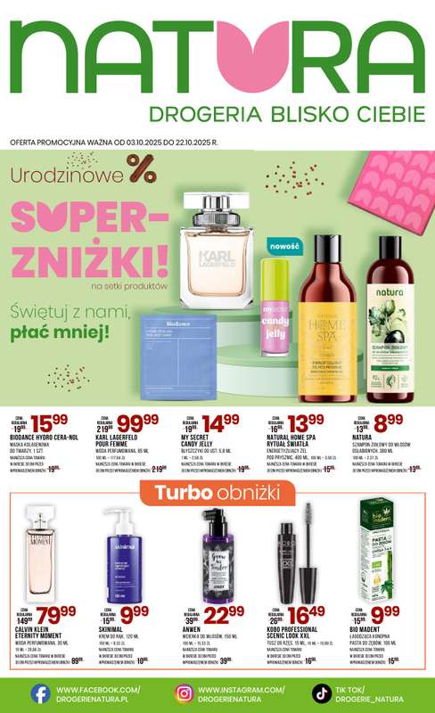 Drogerie Natura - gazetka promocyjna Gazetka od piątku 03.10 do środy 22.10