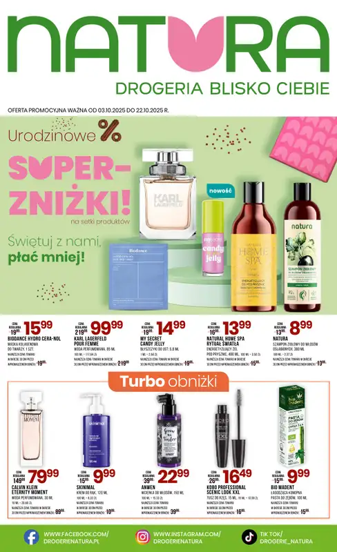 Drogerie Natura - gazetka promocyjna Gazetka od piątku 03.10 do środy 22.10