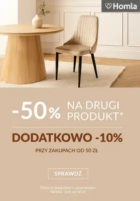 Homla - gazetka promocyjna Dodatkowe -10% za zakupy od 50 zł od piątku 03.10 do niedzieli 05.10 Homla - gazetka promocyjna Dodatkowe -10% za zakupy od 50 zł od piątku 03.10 do niedzieli 05.10