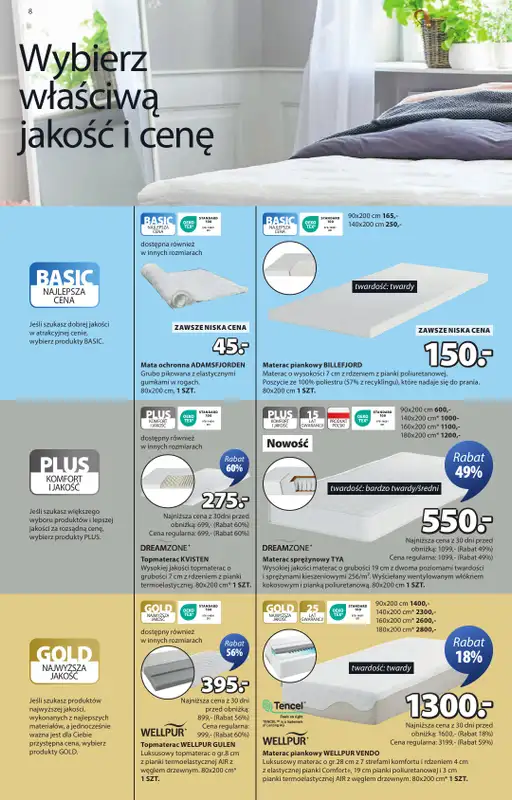 Jysk - gazetka promocyjna Świetna oferta dla domu. Rabat do 60% od środy 08.10 do niedzieli 26.10 - strona 8