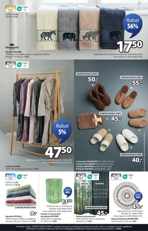 Jysk - gazetka promocyjna Świetna oferta dla domu. Rabat do 60% od środy 08.10 do niedzieli 26.10 - strona 23