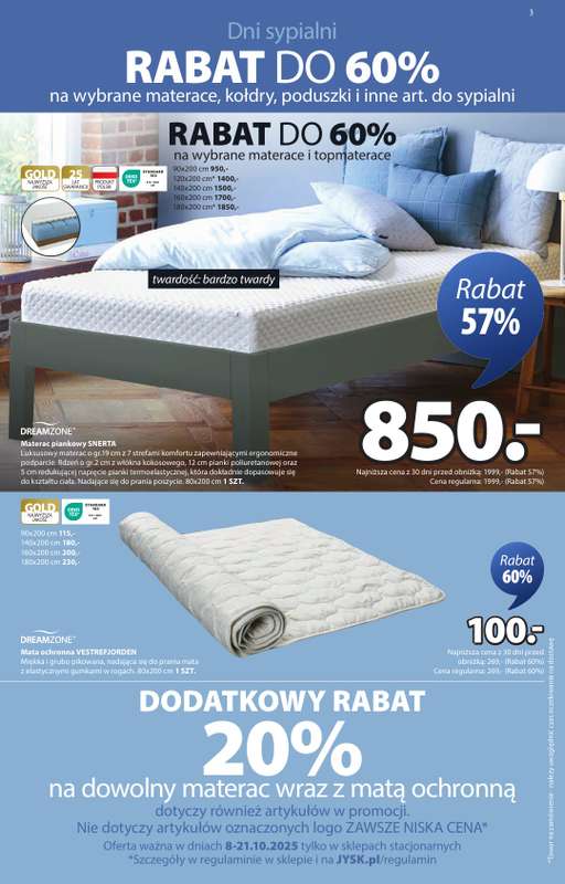 Jysk - gazetka promocyjna Świetna oferta dla domu. Rabat do 60% od środy 08.10 do niedzieli 26.10 - strona 3