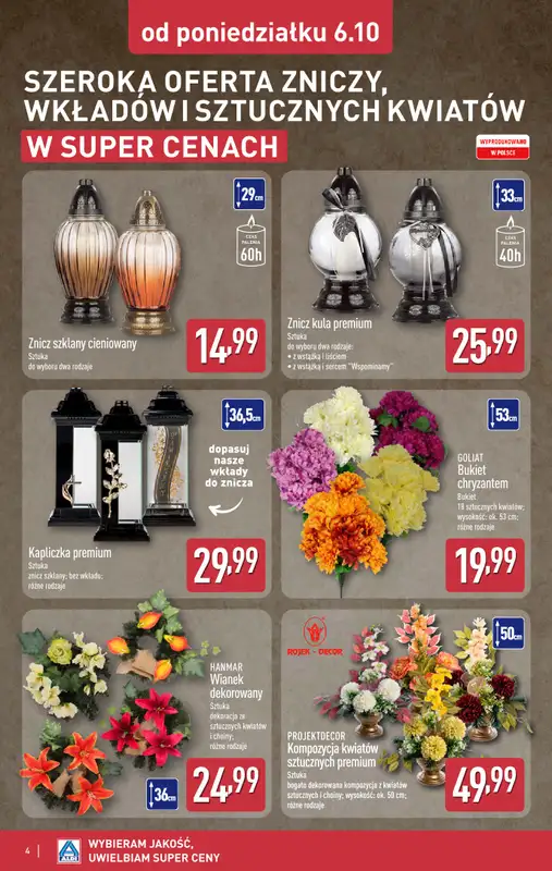 Aldi - gazetka promocyjna Światełko pamięci od poniedziałku 06.10 do soboty 11.10 - strona 4