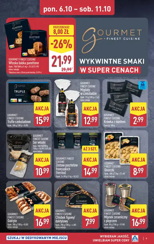 Aldi - gazetka promocyjna Wykwintne smaki w super cenie! od poniedziałku 06.10 do soboty 11.10 - strona 4
