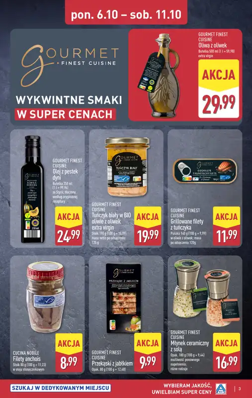 Aldi - gazetka promocyjna Wykwintne smaki w super cenie! od poniedziałku 06.10 do soboty 11.10 - strona 3