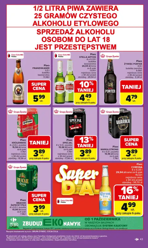 Carrefour - gazetka promocyjna Gazetka Carrefour od poniedziałku od poniedziałku 06.10 do soboty 11.10 - strona 43