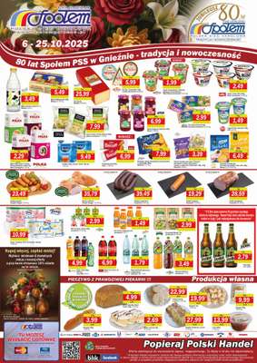 Społem - Blisko i Korzystnie - gazetka promocyjna Plakaty promocyjne PSS Gniezno od poniedziałku 06.10 do soboty 25.10
