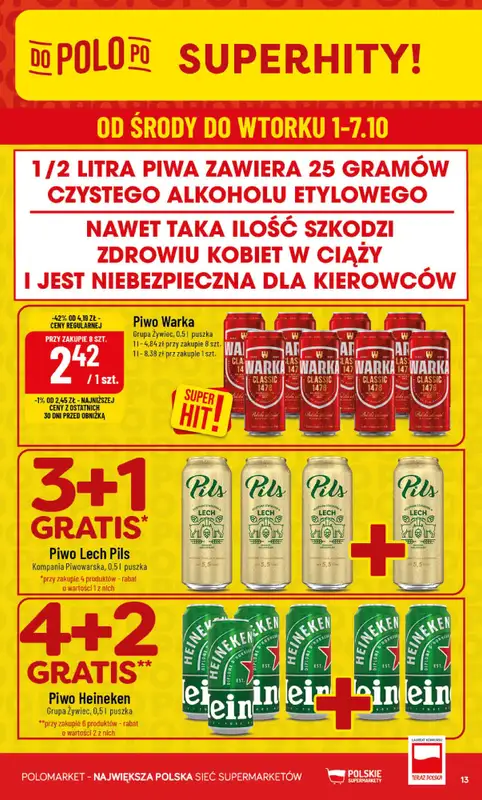 POLOmarket - gazetka promocyjna Gazetka od środy 01.10 do wtorku 07.10 - strona 13