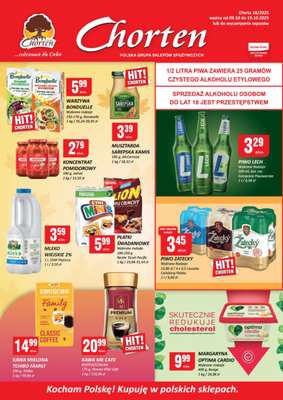 Chorten - gazetka promocyjna Gazetka Małopolska, Śląsk, Podkarpacie, Opolskie Market od czwartku 09.10 do niedzieli 19.10