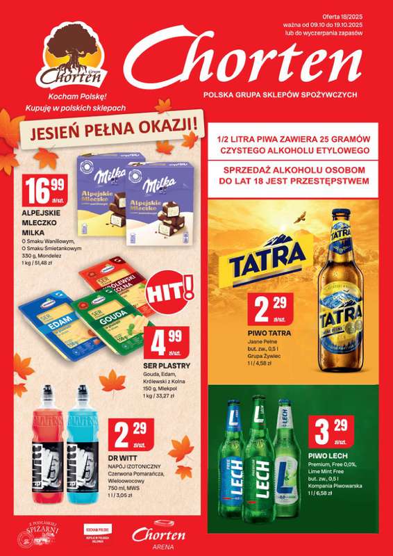Chorten - gazetka promocyjna Gazetka Podlaskie Minimarket od czwartku 09.10 do niedzieli 19.10