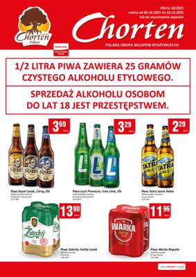 Chorten - gazetka promocyjna Plakat piwny Warmia, Mazury, Kujawsko-Pomorskie od czwartku 09.10 do niedzieli 19.10