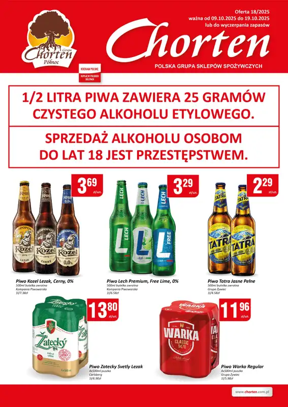 Chorten - gazetka promocyjna Plakat piwny Warmia, Mazury, Kujawsko-Pomorskie  