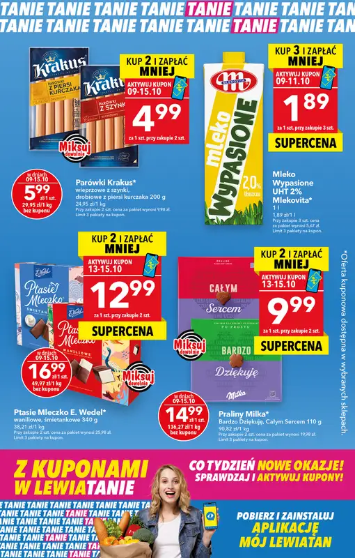 LEWIATAN - gazetka promocyjna Z kuponami w Lewiatanie  do środy 15.10