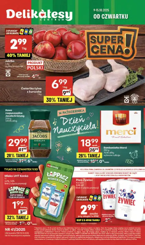 Delikatesy Centrum - gazetka promocyjna Gazetka  do środy 15.10