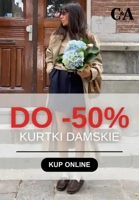 C&A - gazetka promocyjna Do -50% na kurtki damskie od poniedziałku 06.10  C&A - gazetka promocyjna Do -50% na kurtki damskie od poniedziałku 06.10