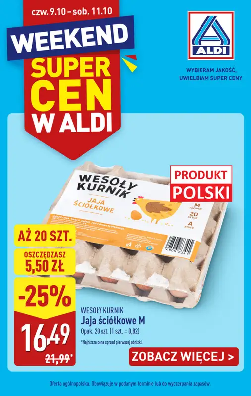 Aldi - gazetka promocyjna Weekend super cen w Aldi! od czwartku 09.10 do soboty 11.10