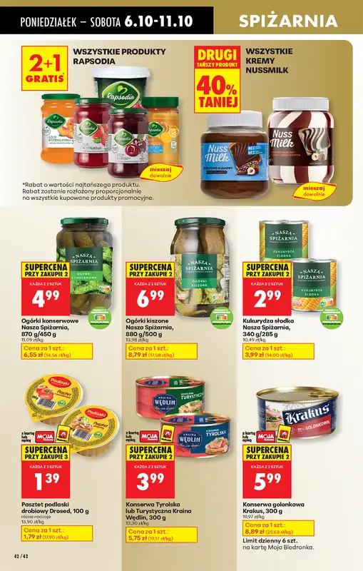 Biedronka - gazetka promocyjna Od poniedziałku, Z ladą tradycyjną od poniedziałku 06.10 do niedzieli 12.10 - strona 52