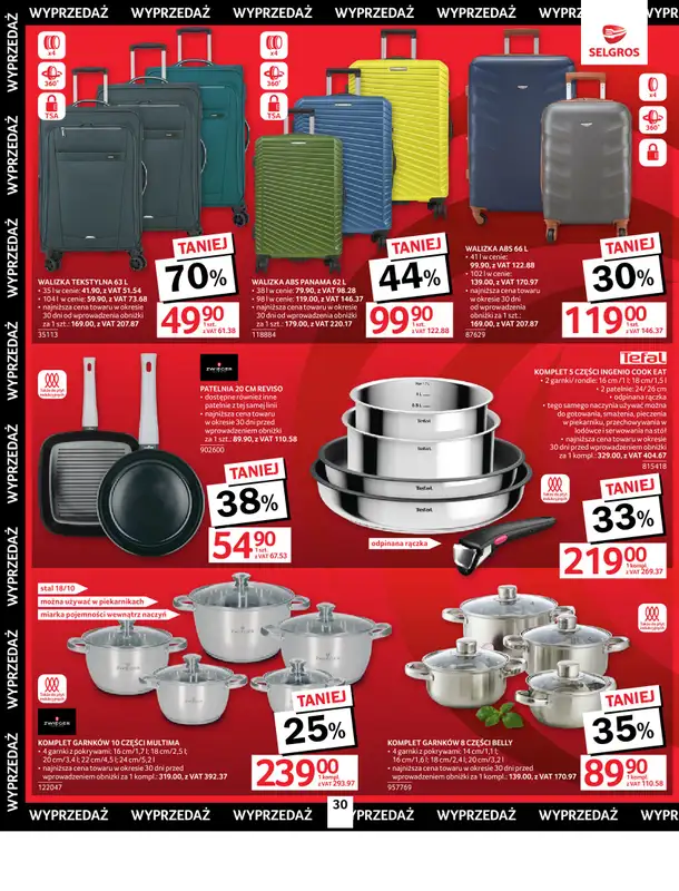 Selgros - gazetka promocyjna Oferta przemysłowa od czwartku 09.10 do środy 22.10 - strona 30
