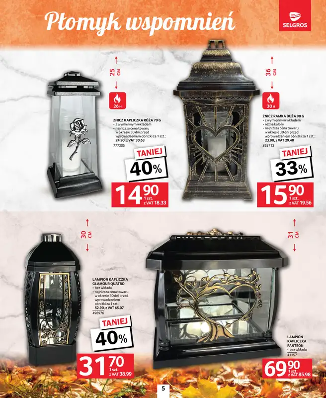 Selgros - gazetka promocyjna Katalog Wszystkich Świętych od czwartku 09.10 do środy 22.10 - strona 5