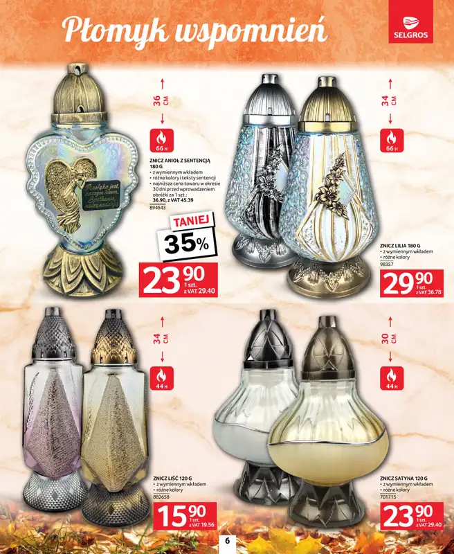 Selgros - gazetka promocyjna Katalog Wszystkich Świętych od czwartku 09.10 do środy 22.10 - strona 6