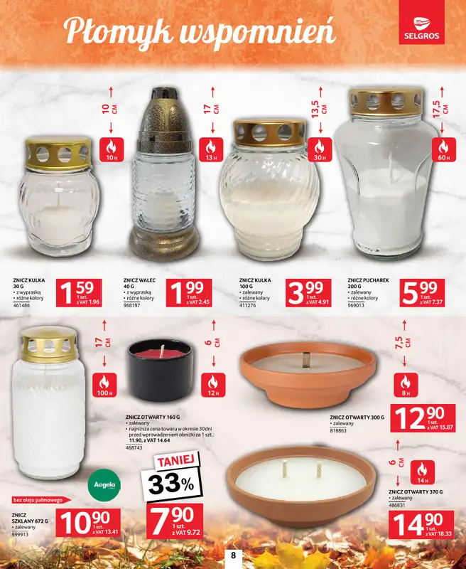 Selgros - gazetka promocyjna Katalog Wszystkich Świętych od czwartku 09.10 do środy 22.10 - strona 8