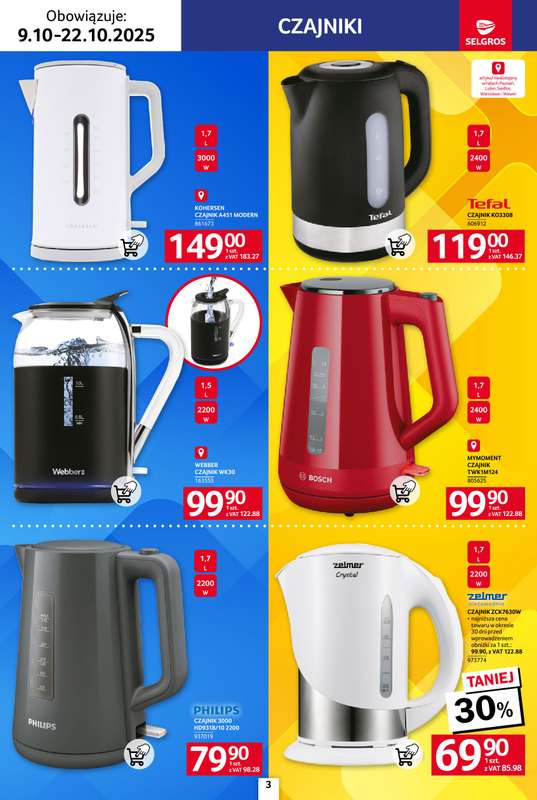 Selgros - gazetka promocyjna Katalog Elektro AGD od czwartku 09.10 do środy 22.10 - strona 3