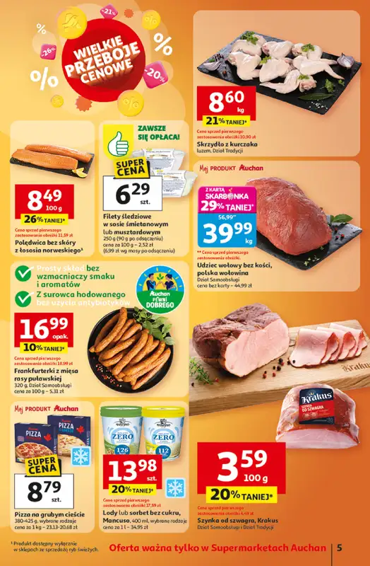 Auchan - gazetka promocyjna Gazetka Wielkie przeboje cenowe Supermarket Auchan  do środy 15.10 - strona 5