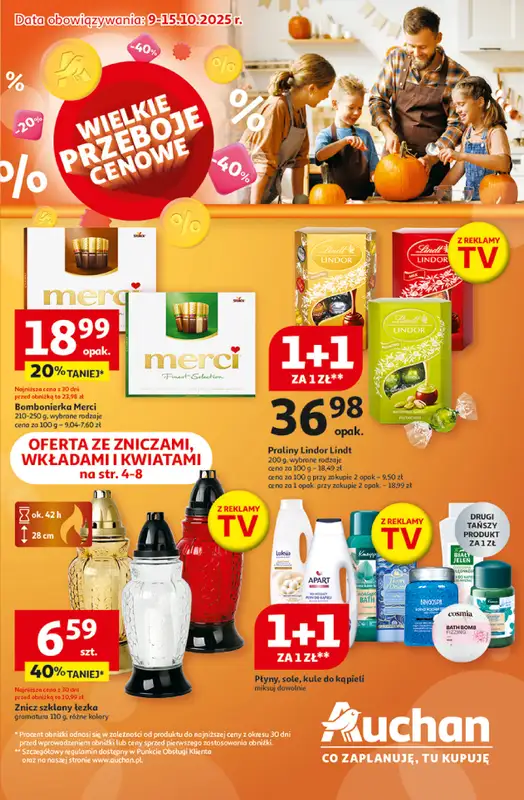 Auchan - gazetka promocyjna Gazetka Wielkie przeboje cenowe Hipermarket Auchan  do środy 15.10