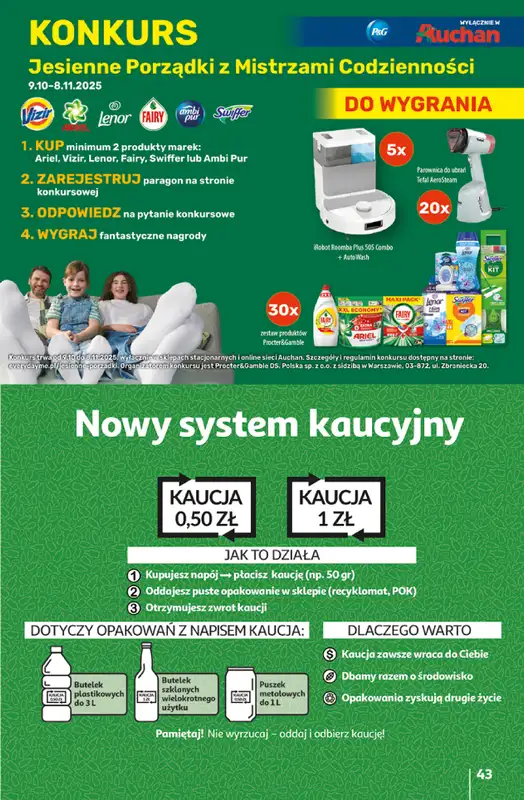 Auchan - gazetka promocyjna Gazetka Wielkie przeboje cenowe Hipermarket Auchan  do środy 15.10 - strona 43