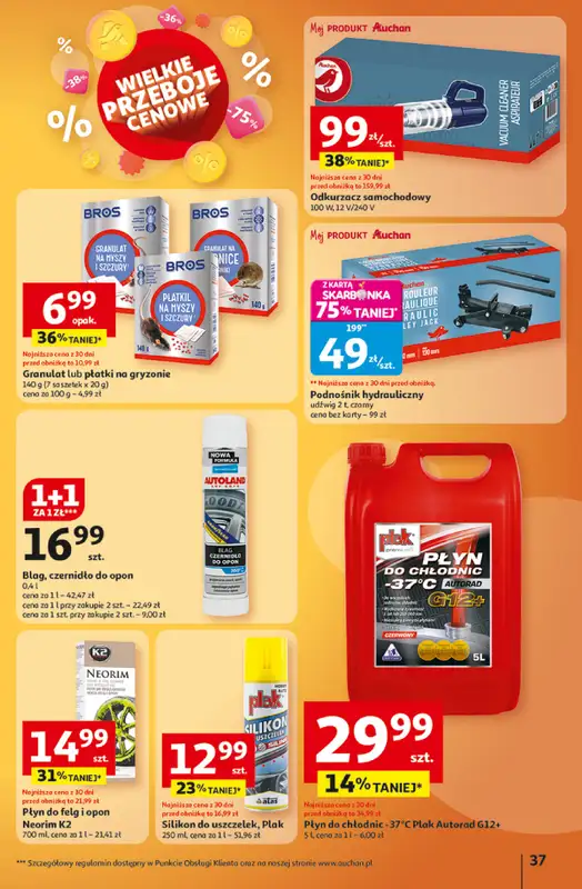 Auchan - gazetka promocyjna Gazetka Wielkie przeboje cenowe Hipermarket Auchan  do środy 15.10 - strona 37