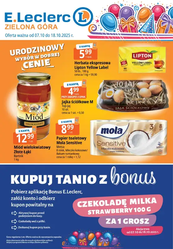 Leclerc - gazetka promocyjna Gazetka Zielona Góra od wtorku 07.10 do soboty 18.10