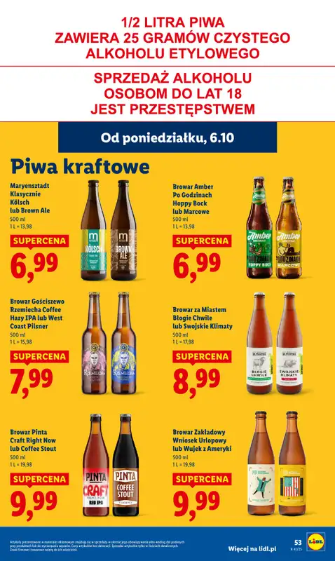 Lidl - gazetka promocyjna Oferta od poniedziałku od poniedziałku 06.10 do środy 08.10 - strona 53